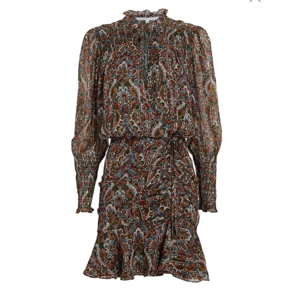 Veronica Beard Armeria Lurex Paisley Mini Dress